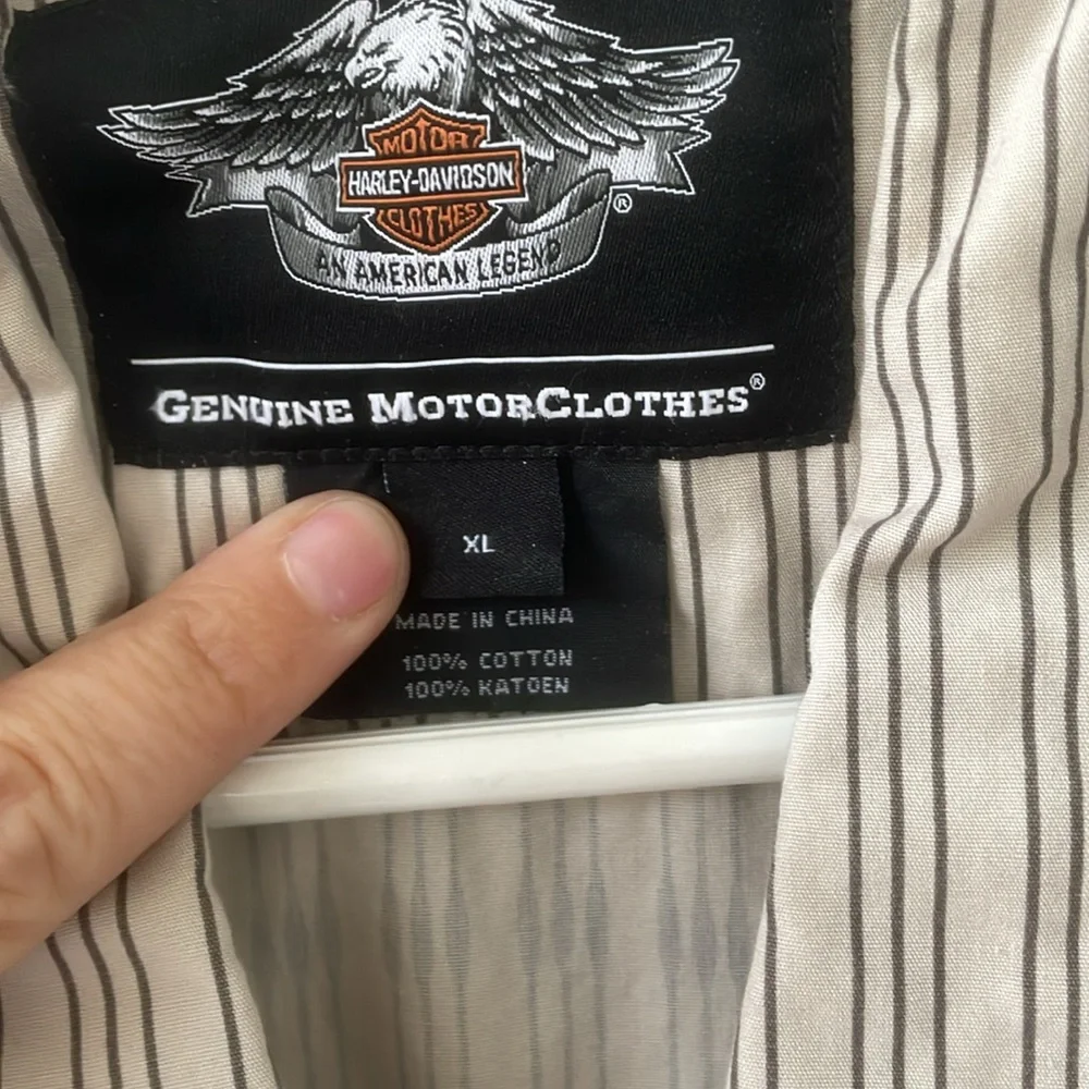 Harley Davidson Mens button up striped Willie G shirt sz XL - Picture 3 of 6